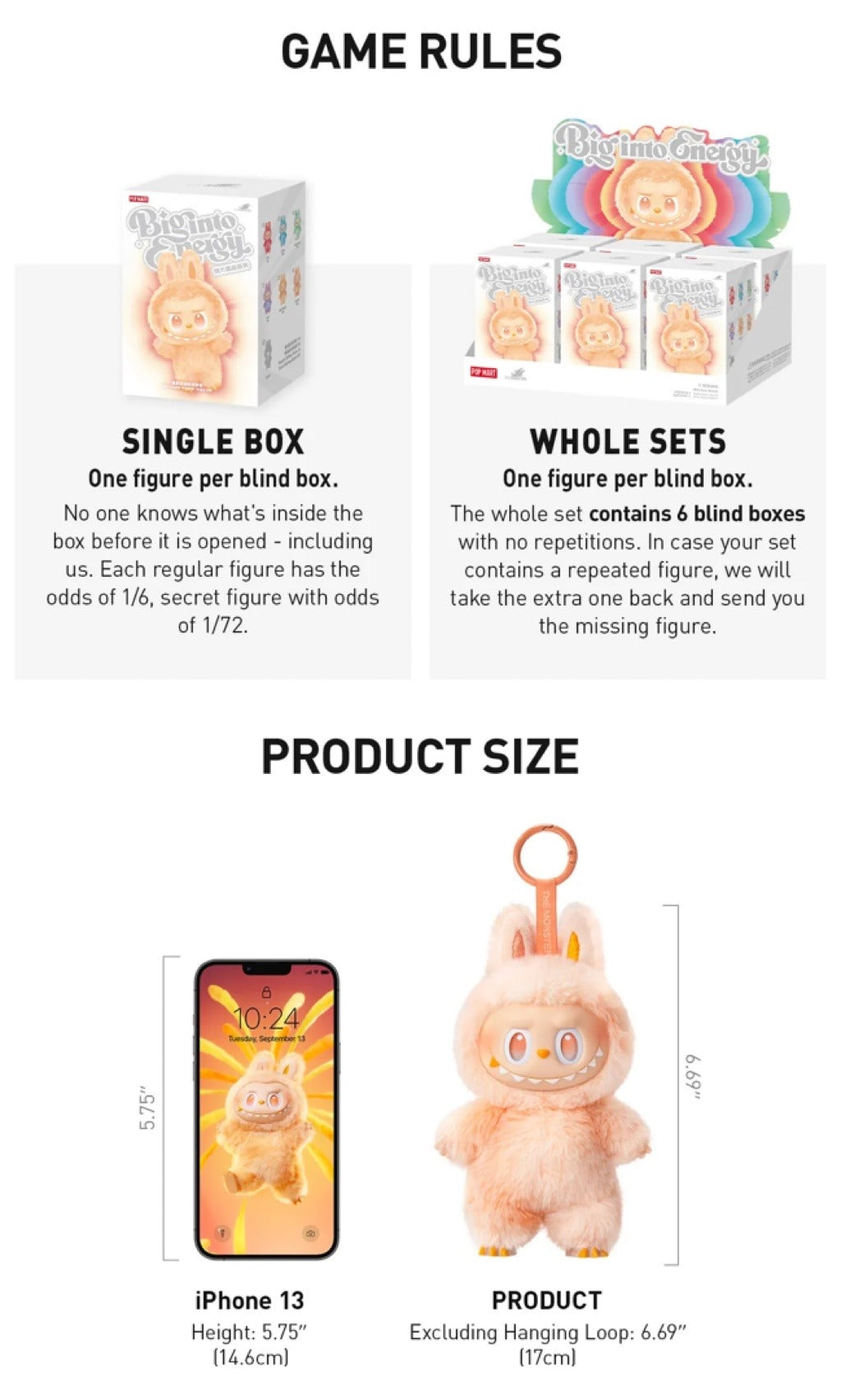 THE MONSTERS Big Into Energy - LABUBU v3 Plush Pendant