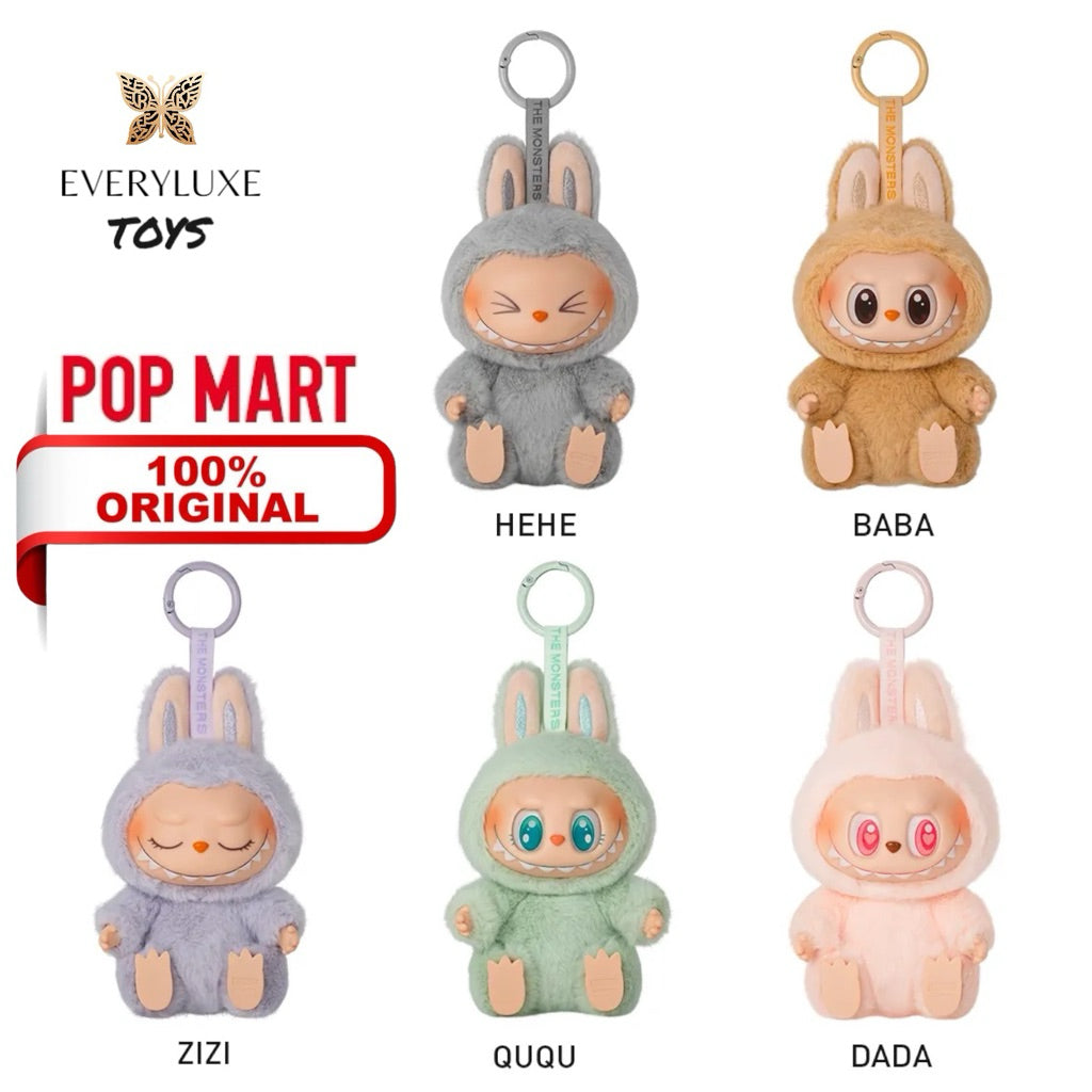 POPMART Have A Seat Labubu V2 Vinyl Plush Pendant BABA DADA QUQU HEHE ZIZI SISI bagcharm Blind box