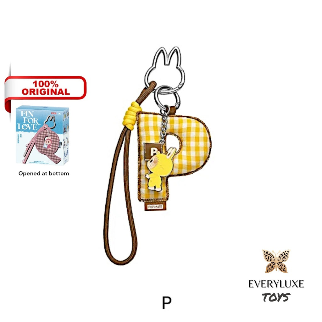 THE MONSTERS LABUBU Pin for Love Letter Pendant Keychain A B C D E F G H I J K L M N O P Q R S T U V
