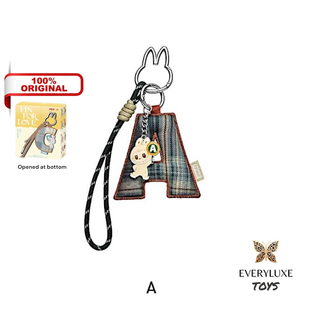 THE MONSTERS LABUBU Pin for Love Letter Pendant Keychain A B C D E F G H I J K L M N O P Q R S T U V