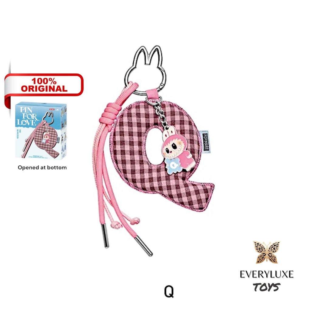 THE MONSTERS LABUBU Pin for Love Letter Pendant Keychain A B C D E F G H I J K L M N O P Q R S T U V