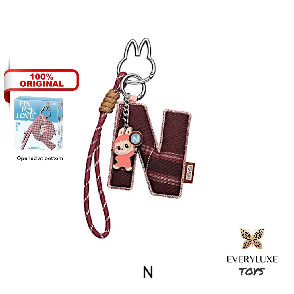 THE MONSTERS LABUBU Pin for Love Letter Pendant Keychain A B C D E F G H I J K L M N O P Q R S T U V