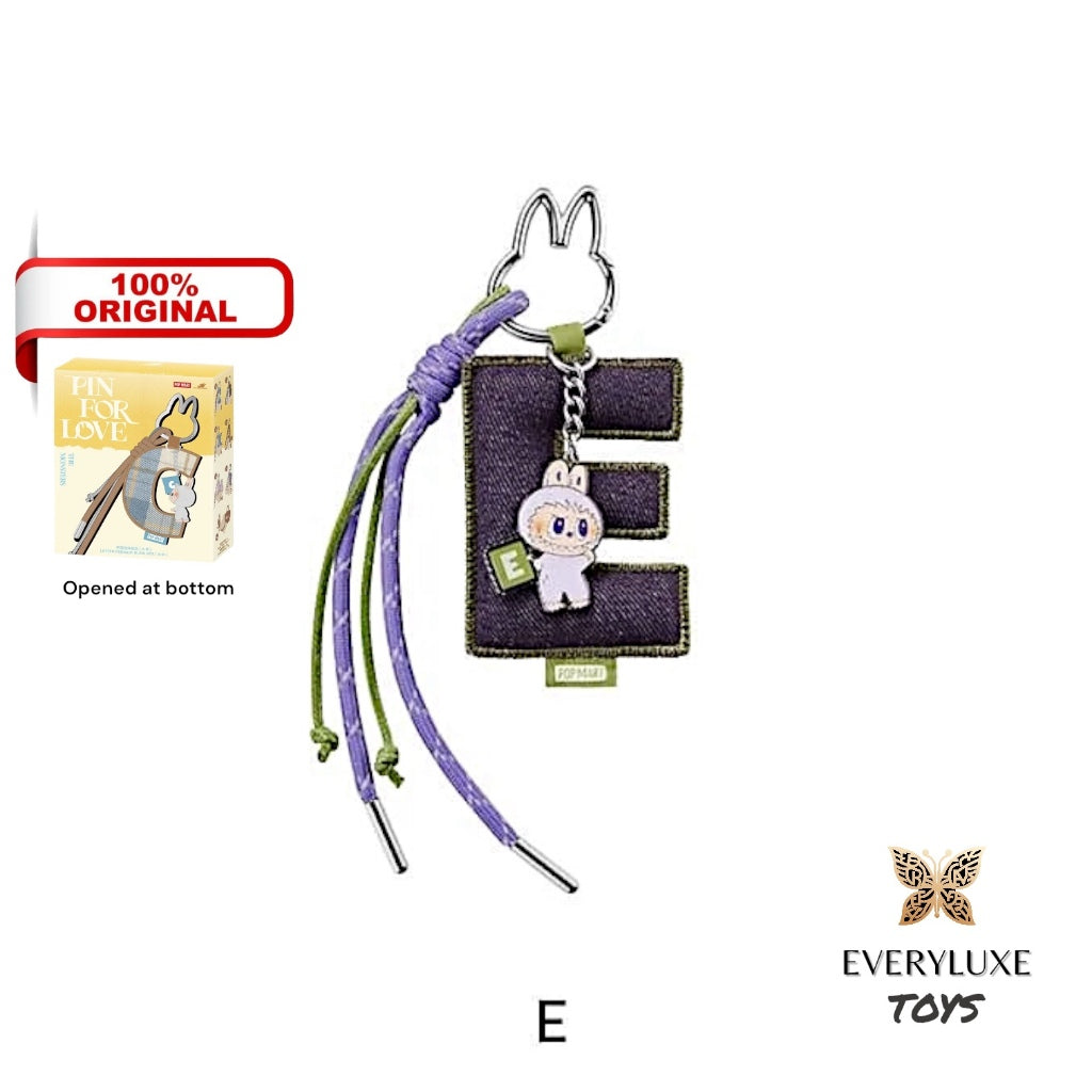 THE MONSTERS LABUBU Pin for Love Letter Pendant Keychain A B C D E F G H I J K L M N O P Q R S T U V